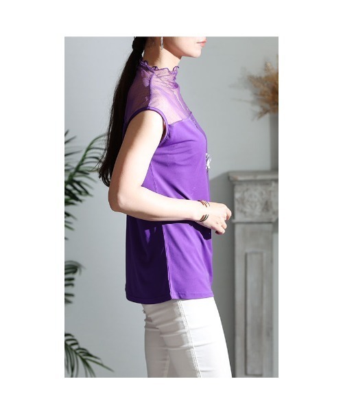 Sawa a la mode（サワアラモード）の「レースインナートップス（Tシャツ/カットソー・レディース・ブラック/ホワイト/パープル/ピンク・FREE）」の22枚目の写真