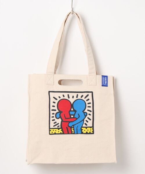 Keith Haring（キース・ヘリング）の「【Keith Haring/キースヘリング】2WAY キャンバス TOTE BAG ポケット付き（トートバッグ・メンズ・ホワイト/ブラック/ブラック系その他/ホワイト系その他・FREE）」の9枚目の写真