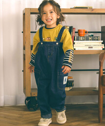 SLAP SLIP | バックプリントハイウエスト風デニムサロペット(80~120cm)(つなぎ/オールインワン)