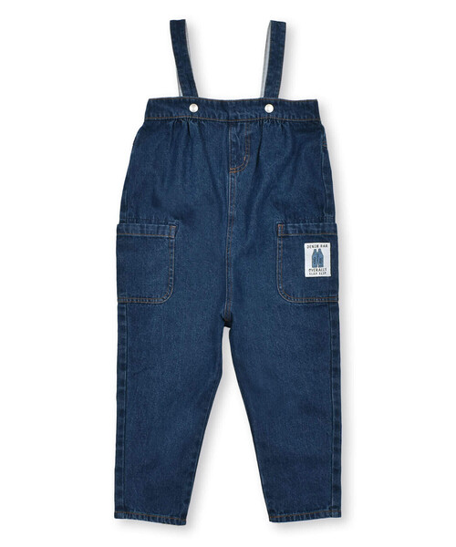 SLAP SLIP（スラップスリップ）の「バックプリントハイウエスト風デニムサロペット(80~120cm)（つなぎ/オールインワン・キッズ・ネイビー・80ｃｍ/120cm/110cm/90cm/100cm）」の10枚目の写真