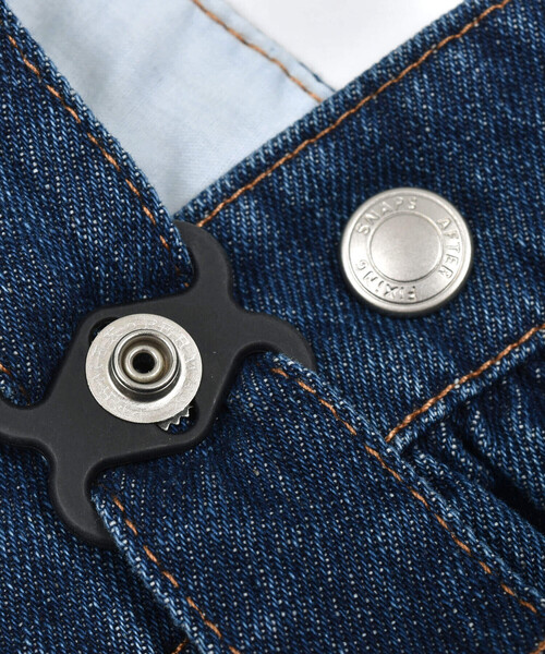 SLAP SLIP（スラップスリップ）の「バックプリントハイウエスト風デニムサロペット(80~120cm)（つなぎ/オールインワン・キッズ・ネイビー・80ｃｍ/120cm/110cm/90cm/100cm）」の12枚目の写真