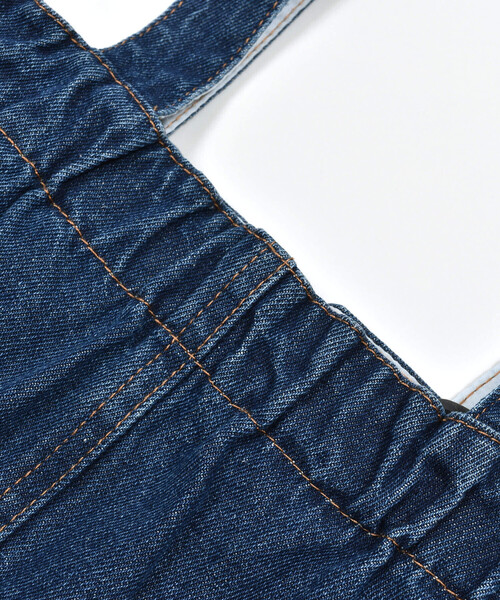 SLAP SLIP（スラップスリップ）の「バックプリントハイウエスト風デニムサロペット(80~120cm)（つなぎ/オールインワン・キッズ・ネイビー・80ｃｍ/120cm/110cm/90cm/100cm）」の16枚目の写真