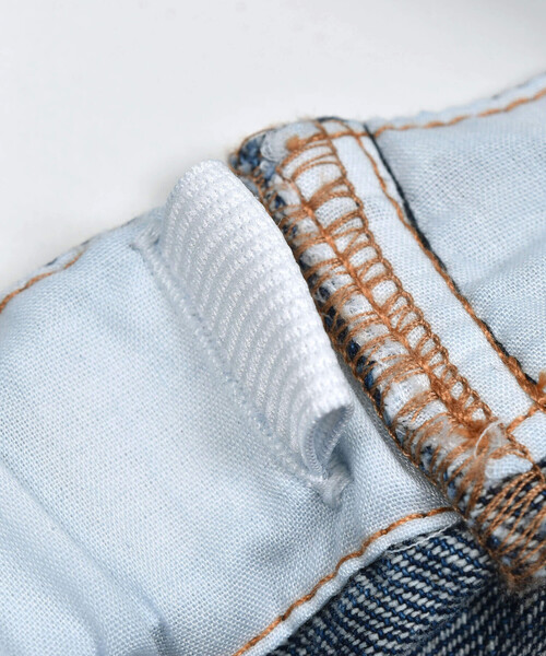 SLAP SLIP（スラップスリップ）の「バックプリントハイウエスト風デニムサロペット(80~120cm)（つなぎ/オールインワン・キッズ・ネイビー・80ｃｍ/120cm/110cm/90cm/100cm）」の19枚目の写真