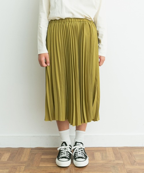 URBAN RESEARCH DOORS（アーバンリサーチドアーズ）の「ランダムプリーツスカート(KIDS)（スカート・キッズ・グリーン系その他/ブラック・150）」の2枚目の写真