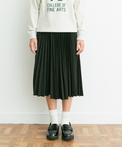 URBAN RESEARCH DOORS（アーバンリサーチドアーズ）の「ランダムプリーツスカート(KIDS)（スカート・キッズ・グリーン系その他/ブラック・150）」の3枚目の写真