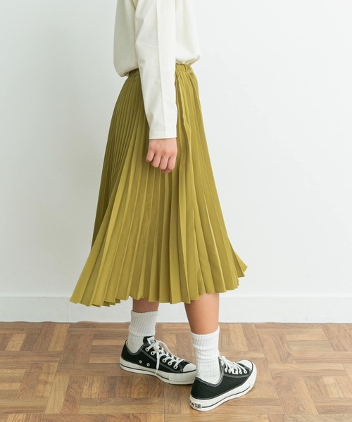 URBAN RESEARCH DOORS（アーバンリサーチドアーズ）の「ランダムプリーツスカート(KIDS)（スカート・キッズ・グリーン系その他/ブラック・150）」の6枚目の写真