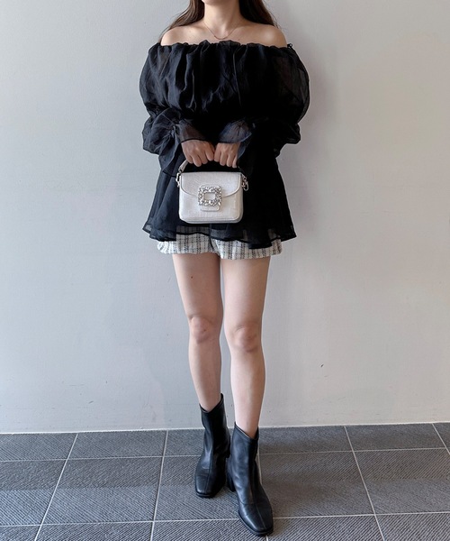NOMAE チェックオフショルシャツチュニック セール】デニムオフショルシャツチュニック（ワンピース