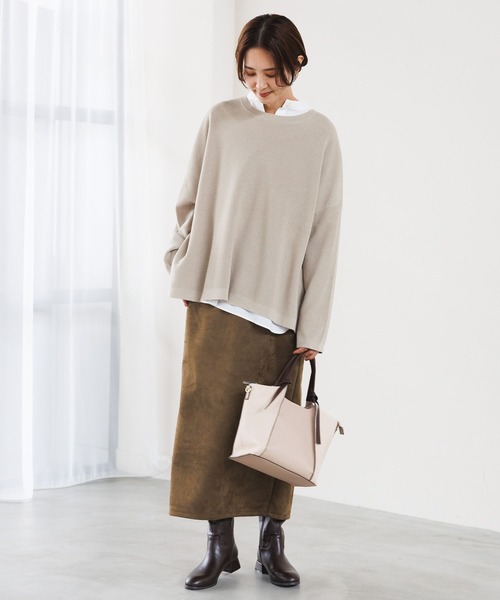 LEPSIM（レプシィム）の「14ゲージポンチョプルオーバー　183618（ニット/セーター・レディース・ブラック/グリーン/ブルー/チャコールグレー/オレンジ/グレイッシュベージュ/アイボリー/ロイヤルブルー・FREE）」の12枚目の写真