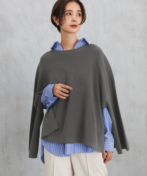 LEPSIM（レプシィム）の「14ゲージポンチョプルオーバー　183618（ニット/セーター・レディース・ブラック/グリーン/ブルー/チャコールグレー/オレンジ/グレイッシュベージュ/アイボリー/ロイヤルブルー・FREE）」の16枚目の写真