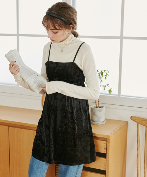 セール】クラッシュベロアキャミチュニック（キャミソール）｜ANGIE