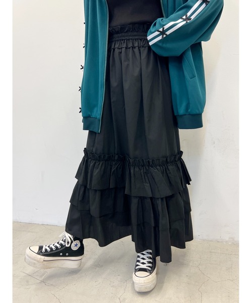 WC(ダブル シー)の「フリルベルトロングスカート(スカート・レディース・ブラック/ホワイト・FREE)」の17枚目の写真