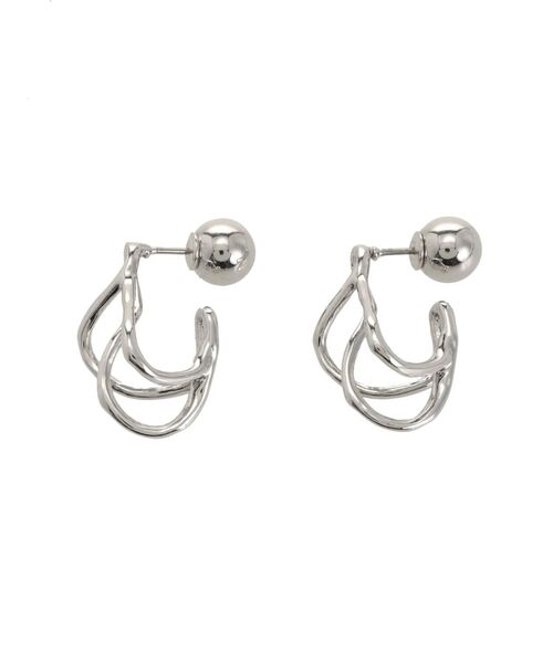 LAGUNAMOON(ラグナムーン)の「ランダムカーブデザインピアス(ピアス(両耳用)・レディース・シルバー/ゴールド・FREE)」の2枚目の写真