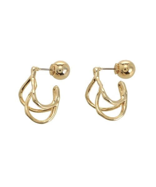 LAGUNAMOON(ラグナムーン)の「ランダムカーブデザインピアス(ピアス(両耳用)・レディース・シルバー/ゴールド・FREE)」の1枚目の写真