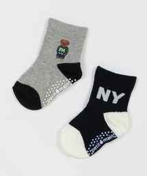 petit main（プティマイン）の「NY・くまソックス2P（ソックス/靴下・キッズ）」