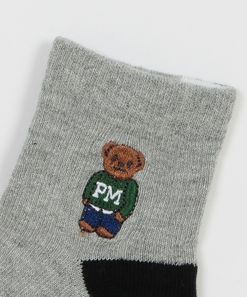 petit main（プティマイン）の「NY・くまソックス2P（ソックス/靴下・キッズ・エンジ/オフホワイト/ネイビー・L/SS/S/M）」の6枚目の写真