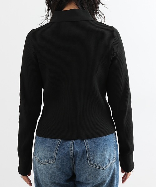 COLONY 2139（コロニートゥーワンスリーナイン）の「エステルヤーン衿付きダブルジップリブトップス（ニット/セーター・レディース・グレイッシュベージュ/グレー/レッド/ブラック/ライム/オフホワイト/ライトグレー・FREE）」の22枚目の写真