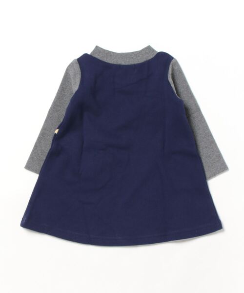 Love&Peace&Money(ラブアンドピースアンドマネー)の「ボアポシェット裏毛ワンピース(ワンピース・キッズ・ピンク/ネイビー・80cm/90cm/100cm/110cm/120cm/130cm)」の3枚目の写真