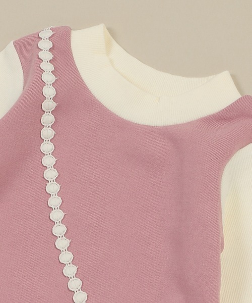 Love&Peace&Money(ラブアンドピースアンドマネー)の「ボアポシェット裏毛ワンピース(ワンピース・キッズ・ピンク/ネイビー・80cm/90cm/100cm/110cm/120cm/130cm)」の7枚目の写真