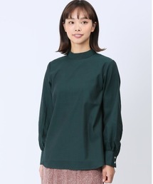 【WEB限定販売】m.f.エディトリアル レディース 起毛 スタンドカラープルオーバー長袖ブラウス