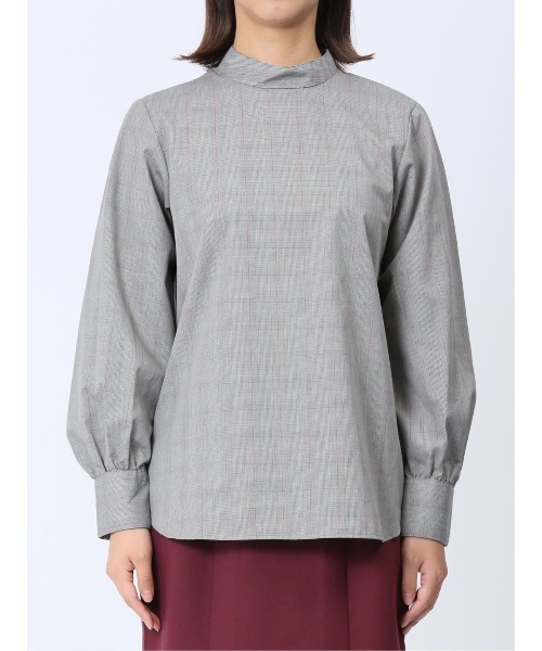 m.f.editorial（エムエフエディトリアル）の「【WEB限定販売】m.f.エディトリアル レディース 起毛 スタンドカラープルオーバー長袖ブラウス（シャツ/ブラウス・レディース・グレー/グリーン・S/LARGE/MEDIUM）」の5枚目の写真