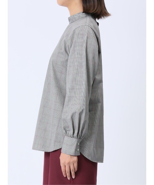 m.f.editorial（エムエフエディトリアル）の「【WEB限定販売】m.f.エディトリアル レディース 起毛 スタンドカラープルオーバー長袖ブラウス（シャツ/ブラウス・レディース・グレー/グリーン・S/LARGE/MEDIUM）」の6枚目の写真