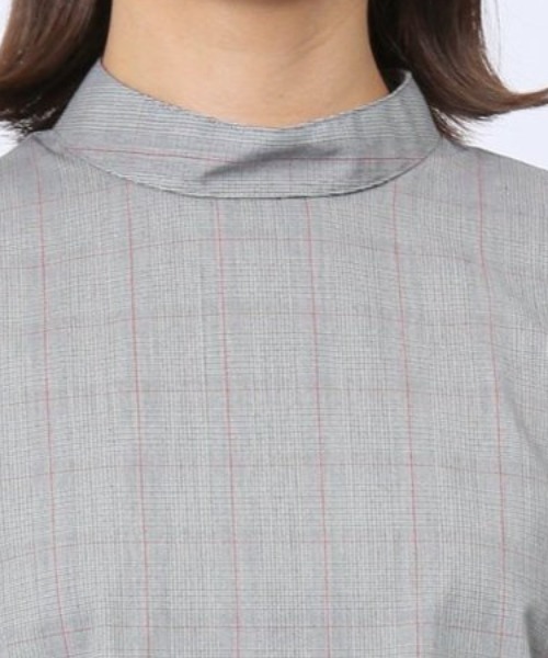 m.f.editorial（エムエフエディトリアル）の「【WEB限定販売】m.f.エディトリアル レディース 起毛 スタンドカラープルオーバー長袖ブラウス（シャツ/ブラウス・レディース・グレー/グリーン・S/LARGE/MEDIUM）」の8枚目の写真