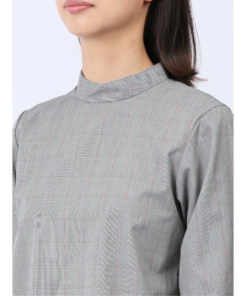 m.f.editorial（エムエフエディトリアル）の「【WEB限定販売】m.f.エディトリアル レディース 起毛 スタンドカラープルオーバー長袖ブラウス（シャツ/ブラウス・レディース・グレー/グリーン・S/LARGE/MEDIUM）」の9枚目の写真