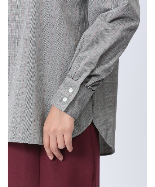 m.f.editorial（エムエフエディトリアル）の「【WEB限定販売】m.f.エディトリアル レディース 起毛 スタンドカラープルオーバー長袖ブラウス（シャツ/ブラウス・レディース・グレー/グリーン・S/LARGE/MEDIUM）」の10枚目の写真