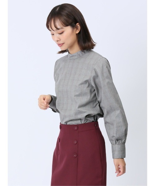 m.f.editorial（エムエフエディトリアル）の「【WEB限定販売】m.f.エディトリアル レディース 起毛 スタンドカラープルオーバー長袖ブラウス（シャツ/ブラウス・レディース・グレー/グリーン・S/LARGE/MEDIUM）」の12枚目の写真