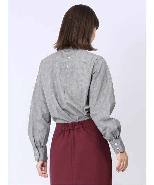 m.f.editorial（エムエフエディトリアル）の「【WEB限定販売】m.f.エディトリアル レディース 起毛 スタンドカラープルオーバー長袖ブラウス（シャツ/ブラウス・レディース・グレー/グリーン・S/LARGE/MEDIUM）」の13枚目の写真