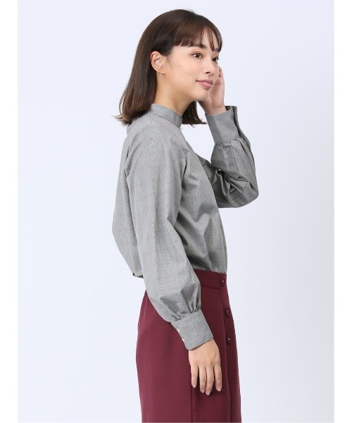 m.f.editorial（エムエフエディトリアル）の「【WEB限定販売】m.f.エディトリアル レディース 起毛 スタンドカラープルオーバー長袖ブラウス（シャツ/ブラウス・レディース・グレー/グリーン・S/LARGE/MEDIUM）」の14枚目の写真