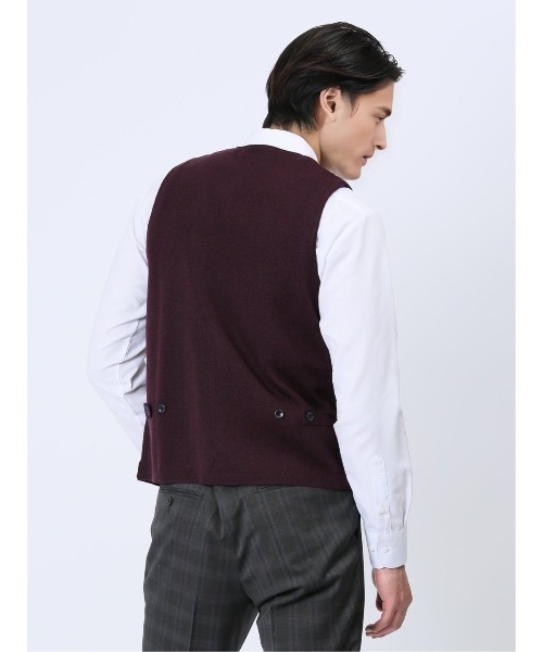 Alexander Julian（アレキサンダージュリアン）の「アレキサンダージュリアン ウォッシャブル ウール混ソリッド ニットジレ（ベスト・メンズ・ブラック/グレー系その他2/ワインレッド・LARGE/MEDIUM/X-LARGE）」の12枚目の写真
