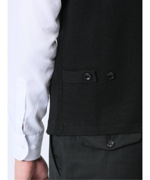 Alexander Julian（アレキサンダージュリアン）の「アレキサンダージュリアン ウォッシャブル ウール混ソリッド ニットジレ（ベスト・メンズ・ブラック/グレー系その他2/ワインレッド・LARGE/MEDIUM/X-LARGE）」の19枚目の写真