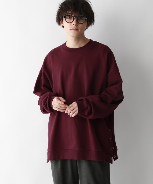 RAGEBLUE（レイジブルー）の「【WEB限定】オーバーサイズ/ヘビーウェイト/サイドスリットスウェットクルー（スウェット・メンズ・ホワイト/ブラック/ダークグリーン/ダークグレー/レッド・FREE）」の5枚目の写真