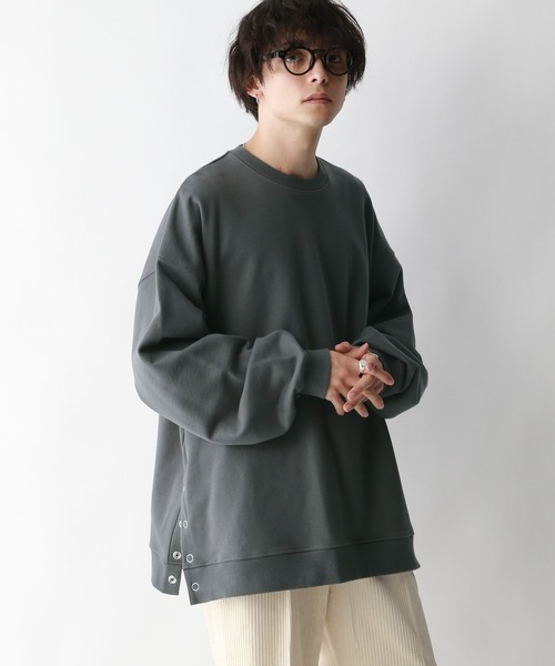 RAGEBLUE（レイジブルー）の「【WEB限定】オーバーサイズ/ヘビーウェイト/サイドスリットスウェットクルー（スウェット・メンズ・ホワイト/ブラック/ダークグリーン/ダークグレー/レッド・FREE）」の2枚目の写真