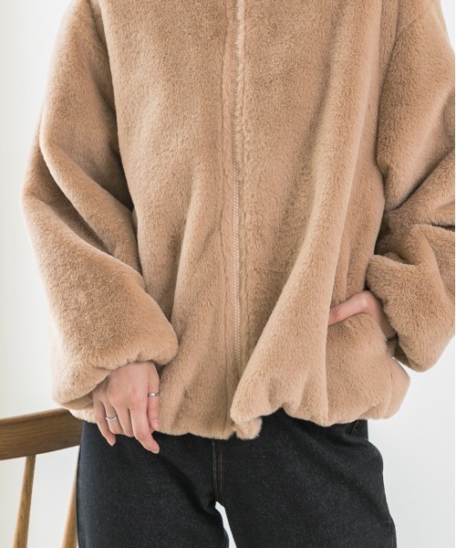 セール】ふわふわソフトタッチ エコファージャケット（ブルゾン）｜ad