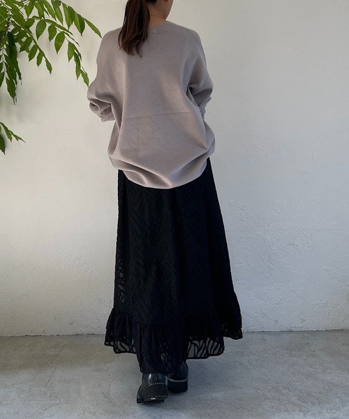 un dix cors（アンディコール）の「ドルマンVネックやわもちニット（ニット/セーター・レディース・グリーン/グレイッシュベージュ/ブラック/キャメル・FREE）」の13枚目の写真