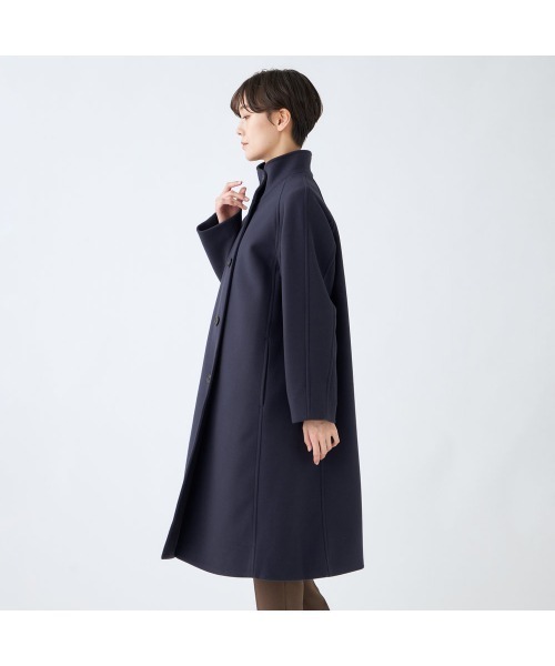 SUIT SELECT(スーツセレクト)の「【4S】ダブルフェイス/スタンドカラーコート(その他アウター・レディース・モカ/ネイビー・S/M/L)」の6枚目の写真