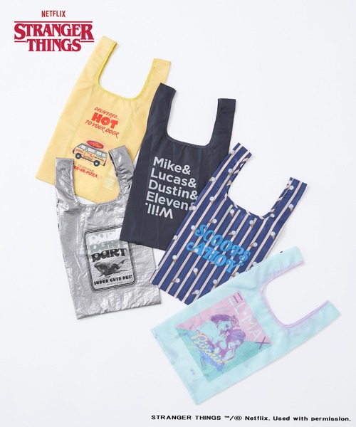 CIAOPANIC TYPY（チャオパニックティピー）の「【Stranger Things/ストレンジャー・シングス】パッカブルアソート柄エコバッグ（エコバッグ/サブバッグ・レディース・イエロー/ブルー/シルバー/ミント/ブラック・ONE SIZE）」の10枚目の写真