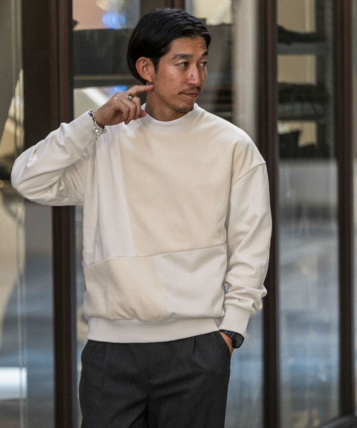 ITEMS URBANRESEARCH（アイテムズ アーバンリサーチ）の「『静電気防止』裏フリースフェイクスウェード クレイジープルオーバー（その他トップス・メンズ・ブラック/ブルー/アイボリー/グリーン・MEDIUM/LARGE）」の2枚目の写真