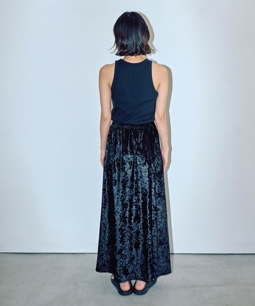 LIENCOEUR（リアンクール）の「ベロアフレアロングスカート（スカート・レディース・ブラック/ベージュ・FREE）」の15枚目の写真