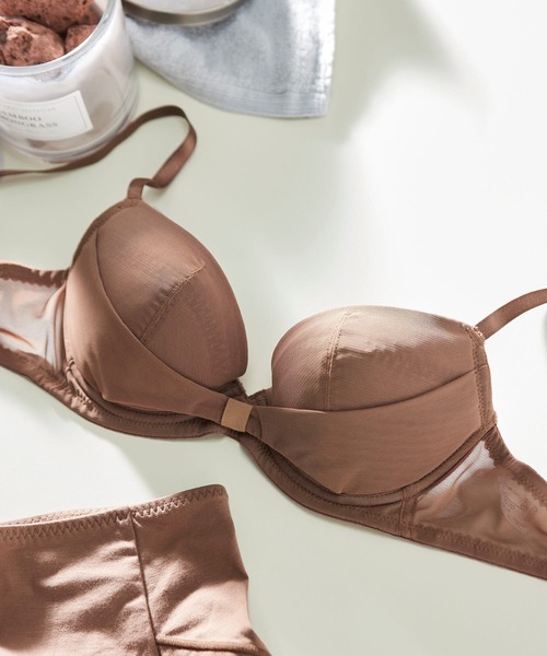 une nana cool(ウンナナクール)の「胸もとフィットをリボンでキープ リボンブラ(ブラジャー・レディース・ブラック/エンジ/ベージュ/グレー/オリーブ/ミント/ウッド/ブルーグリーン/シャーベット/グレイッシュブルー/ダークグレー/ピンク・F65/F70/F75/A65/A70/A75/B65/B70/B75/C65/C70/C75/D65/D70/D75/E65/E70/E75)」の5枚目の写真