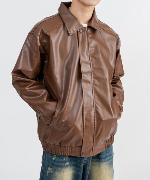 完売品 W.W.G ヴィンテージライクレザーブルゾン ブラウン ジャケット 茶色 完売品 W.W.G ヴィンテージライクレザーブルゾン ブラウン ジャケット