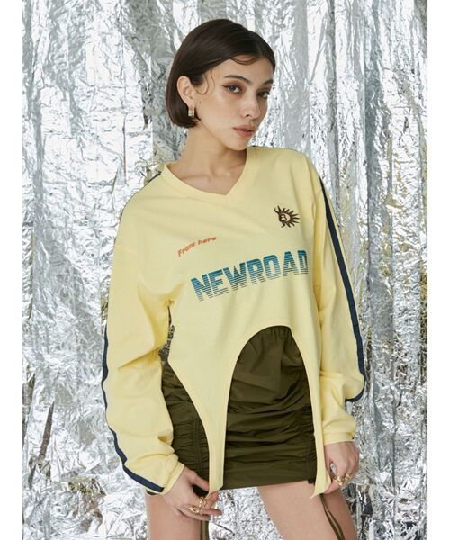 EVRIS（エヴリス）の「ユニフォームグラフィックガーターTシャツ（Tシャツ/カットソー・レディース・ホワイト/ブラック/ブルー/イエロー・FREE）」の10枚目の写真