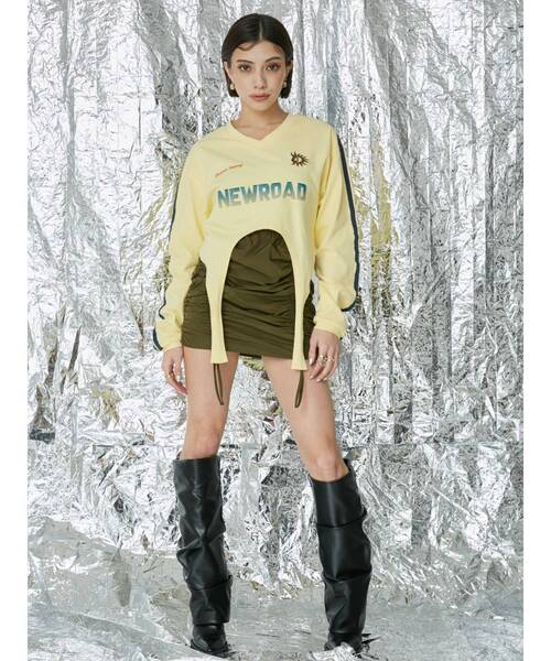 EVRIS（エヴリス）の「ユニフォームグラフィックガーターTシャツ（Tシャツ/カットソー・レディース・ホワイト/ブラック/ブルー/イエロー・FREE）」の20枚目の写真