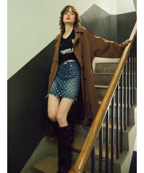 EVRIS（エヴリス）の「ユニフォームグラフィックガーターTシャツ（Tシャツ/カットソー・レディース・ホワイト/ブラック/ブルー/イエロー・FREE）」の7枚目の写真