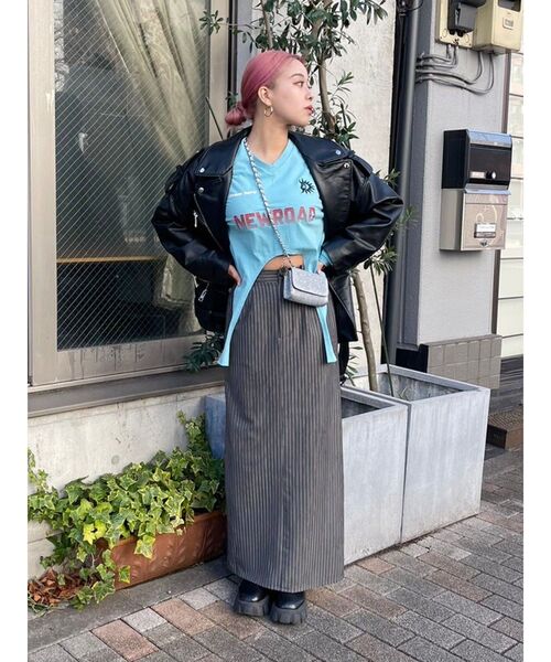 EVRIS（エヴリス）の「ユニフォームグラフィックガーターTシャツ（Tシャツ/カットソー・レディース・ホワイト/ブラック/ブルー/イエロー・FREE）」の17枚目の写真