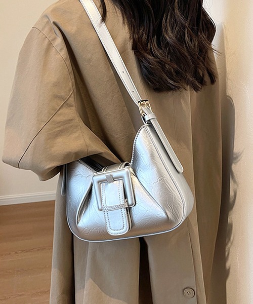 Dewlily（デューリリー）の「しわ加工ミニショルダーバッグ（ショルダーバッグ・レディース・ホワイト/グリーン/シルバー/ブラック・FREE）」の6枚目の写真