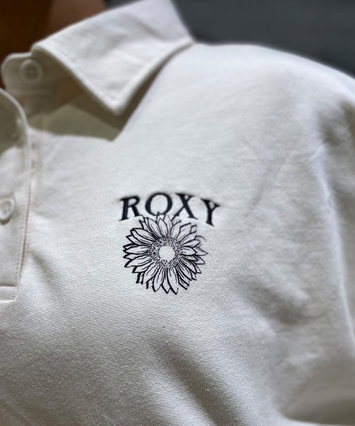 ROXY(ロキシー)の「ROXY/ロキシー 長袖ポロシャツ オーバーサイズ RPO241033M(ポロシャツ・レディース・オフホワイト/ブラック/グリーン・L/M)」の7枚目の写真