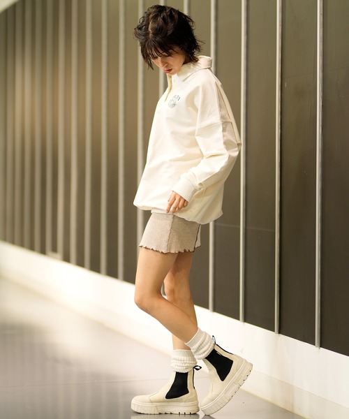 ROXY(ロキシー)の「ROXY/ロキシー 長袖ポロシャツ オーバーサイズ RPO241033M(ポロシャツ・レディース・オフホワイト/ブラック/グリーン・L/M)」の15枚目の写真